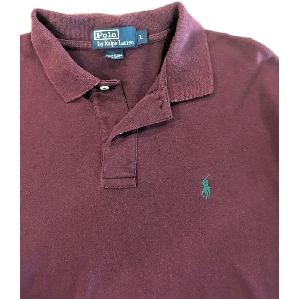 Polo Ralph Lauren Shirt Mens Large Purple Preppy Green Pony‎ Academia Collegiate